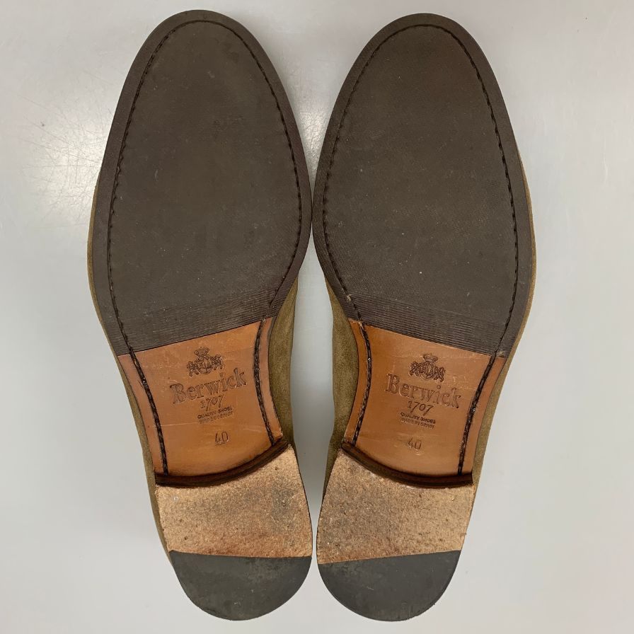 バーウィック タッセルローファー 4951 スエード ブラウン サイズ25.5 Berwick ローファー 約25.5cm【LA】【中古】