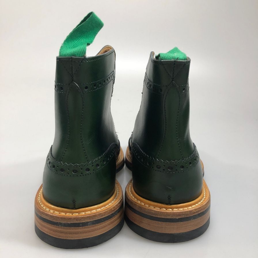トリッカーズ カントリーブーツ ストウ ウイングチップ 946515 5634 グリーン UK7ハーフ-5 Tricker’ｓ ブーツ 約26.0cm【LA】【中古】