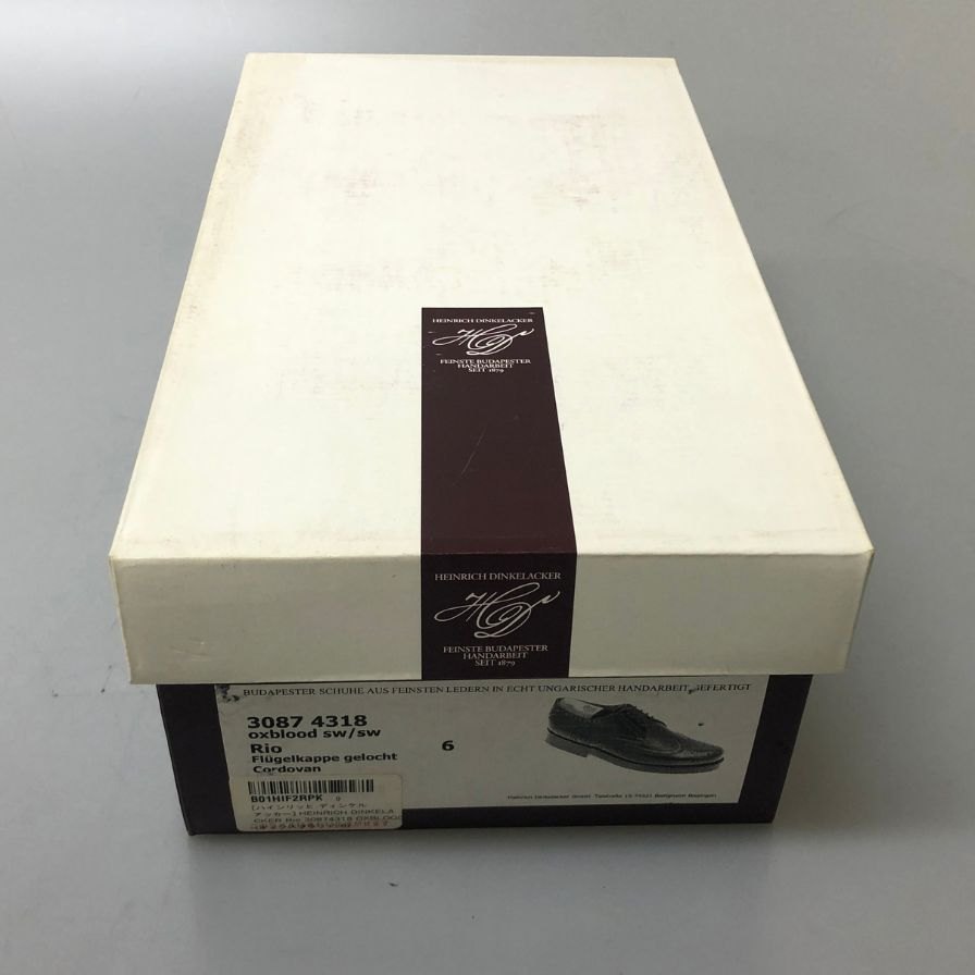 ハインリッヒディンケラッカー フルブローグ RIO コードバン バーガンディ サイズUK6 HEINRICH DINKELACKER ビジネスシューズ 約25.0cm【LA】【中古】