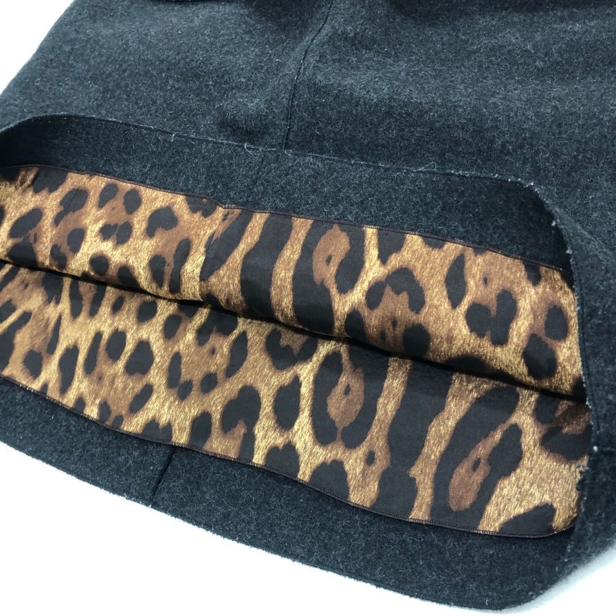 ドルチェ&ガッバーナ スカート レオパード裏地 レディース ブラック  サイズ40 DOLCE&GABBANA【AFB11】