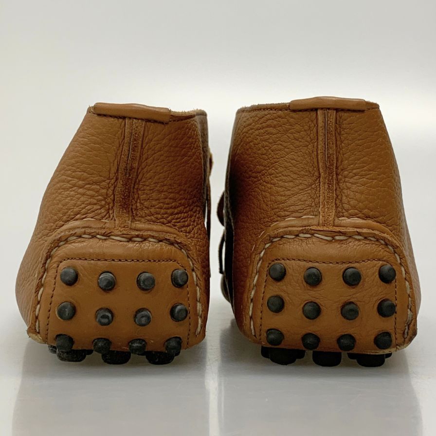 カーシュー ドライビングシューズ グレインレザー  ブラウン サイズ7 Car Shoe 約25.5cm【AFD13】