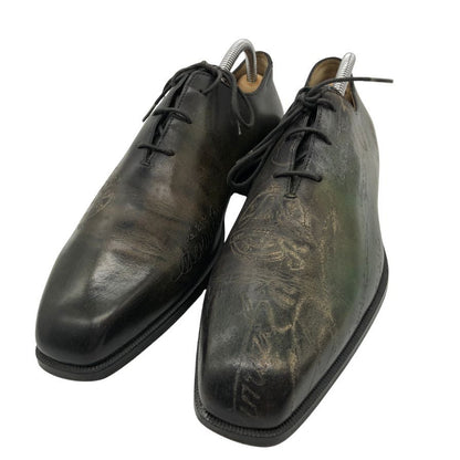 ベルルッティ レザーシューズ ホールカット カリグラフィ パティーヌ メンズ グリーン系 サイズUK6 Berluti 約25.0cm【PTM3】