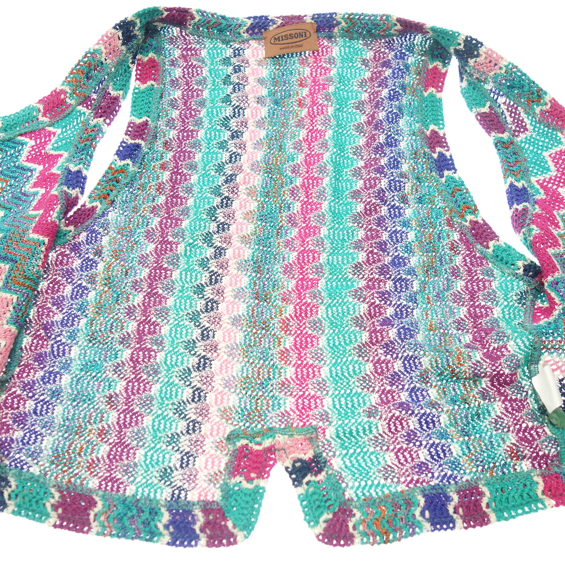 美品◇ミッソーニ ニットベスト 46 マルチカラー MISSONI 【AFB4