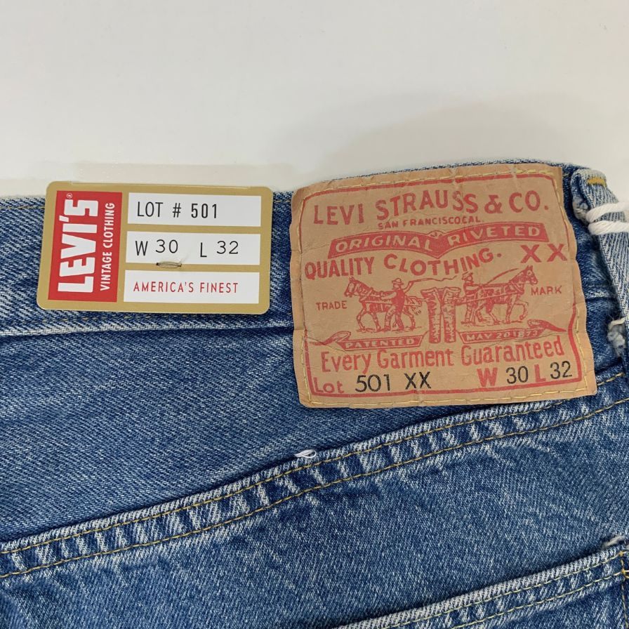 リーバイス 501XX 裏ボタン刻印3015 ブルー系 ストレート デニムパンツ サイズW30 L32 Levi's 【AFB27】