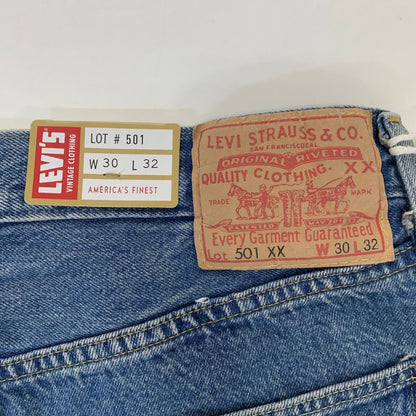 リーバイス 501XX 裏ボタン刻印3015 ブルー系 ストレート デニムパンツ サイズW30 L32 Levi's 【AFB27】