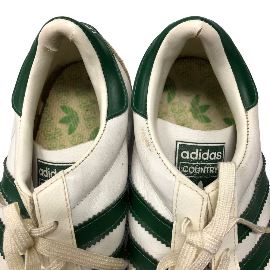アディダス オリジナル スニーカー カントリー 70s 初期 フランス製 レディース 白×グリーン UK5.5 adidas originals 約24.5cm【AFC28】