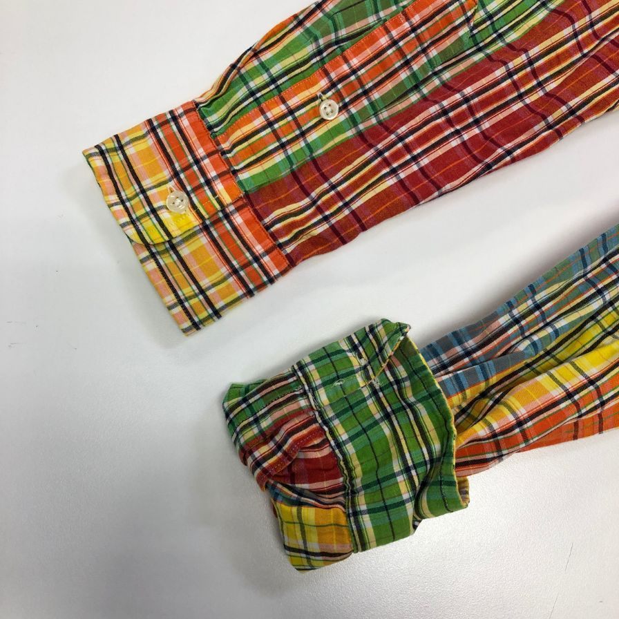美品◆ラルフローレン ボタンダウンシャツ 90S オールド チェック メンズ サイズM Ralph Lauren 【AFB39】