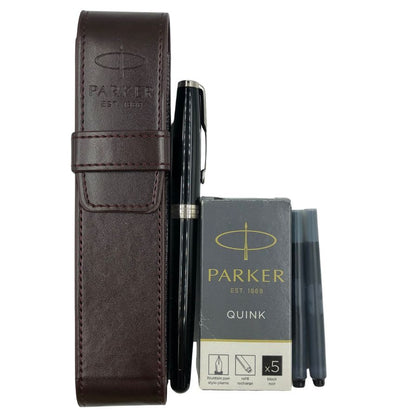 パーカー 万年筆 ソネット ペン先18K-750 ブラック シルバー PARKER SONNET【AFI5】