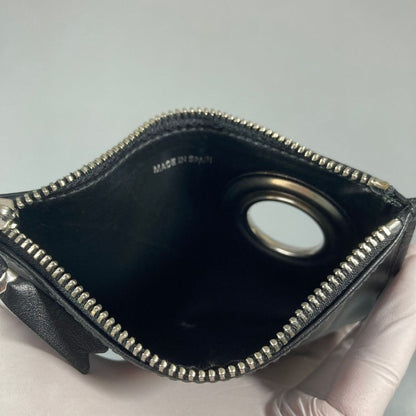 コムデギャルソン コインポーチ シルバー アイレット レザー ジップ スペイン製 SA8100SE ブラック COMME des GARCONS【AFI4】