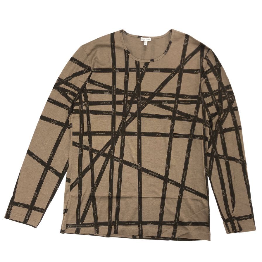極美品◆エルメス マルジェラ期 長袖Tシャツ ボルデュック ブラウン レディース サイズXL HERMES 【AFB41】