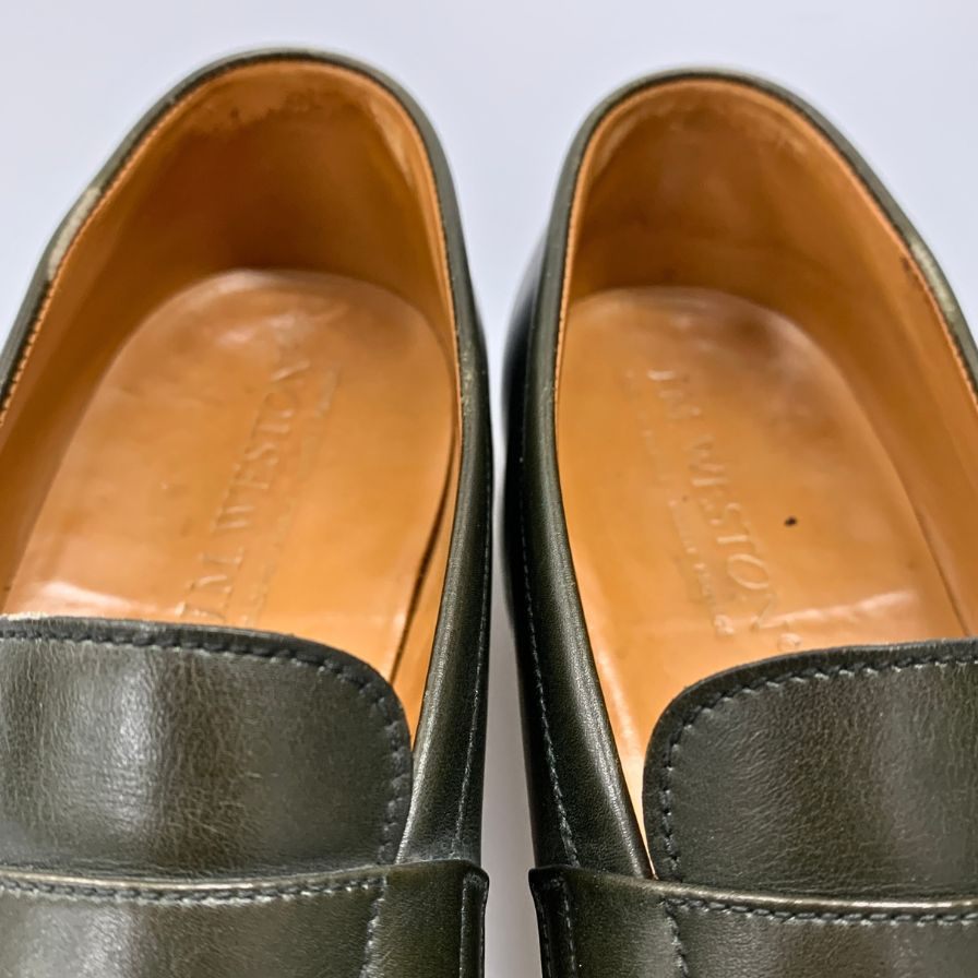 ジェイエムウエストン レザーシューズ 180 シグニチャーローファー ハンターグリーン メンズ サイズ5.5C グリーン J.M. WESTON 約24.0cm【AFD13】