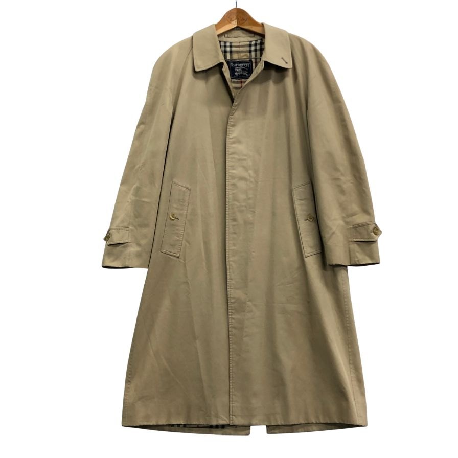 中古■バーバリー バルカラーコート 旧タグ イングランド製 ベージュ メンズ サイズ表記なし Burberry 【AFA3】