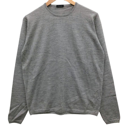 美品◆クルチアーニ ニット ウール100％ クルーネック メンズ サイズ46 グレー Cruciani 【AFB38】
