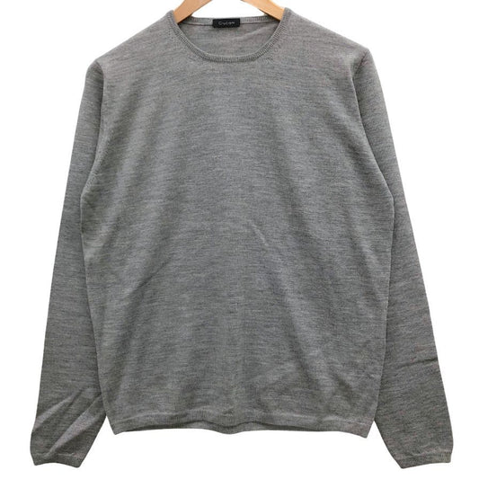 美品◆クルチアーニ ニット ウール100％ クルーネック メンズ サイズ46 グレー Cruciani 【AFB38】