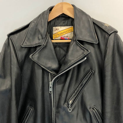 中古◆ショット ダブルライダースジャケット LOT613 ブラック サイズ34 牛革 レザー Schott perfecto 【AFG1】