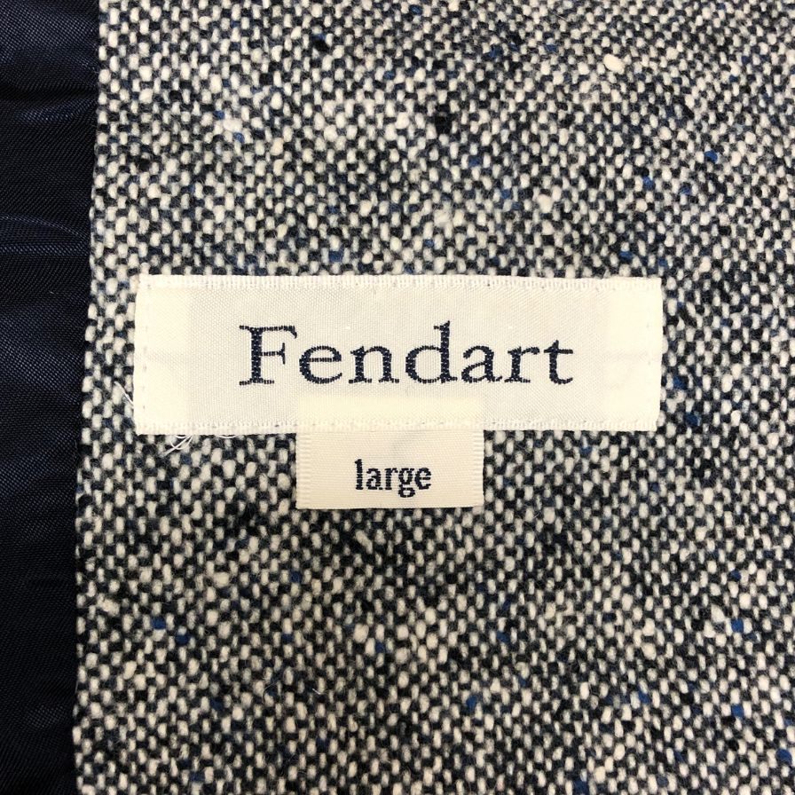 美品◆フェンダール シングルブレスト ジャケット カシミア メンズ サイズL グレー FENDART 【AFB3】