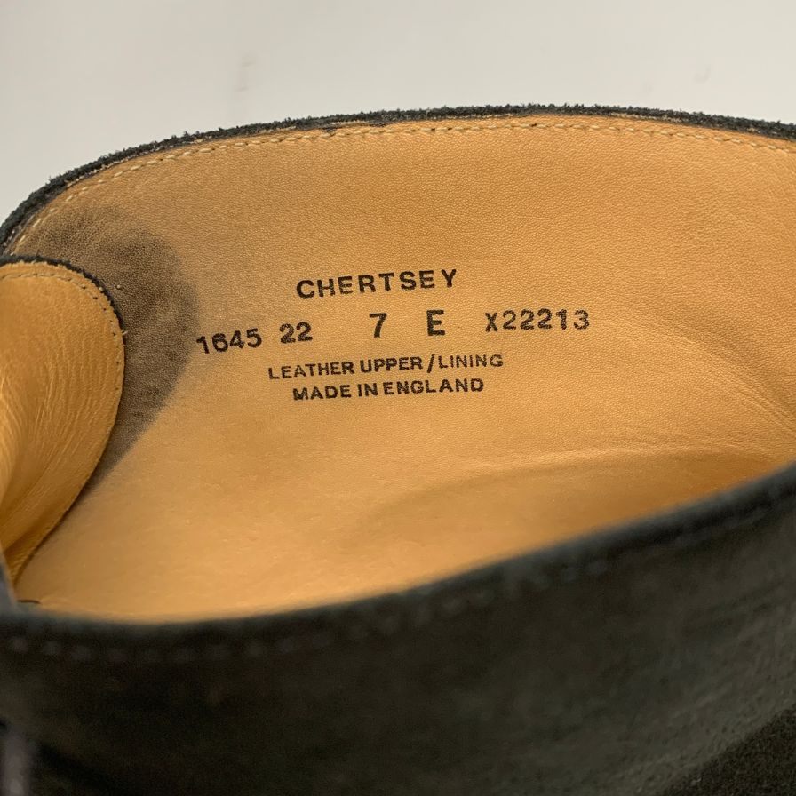 クロケット&ジョーンズ レザーシューズ チャッカブーツ チャートシー スエード ブラック サイズUK7E CROCKETT&JONES CHERTSEY ブーツ 約25.5cm【LA】【中古】