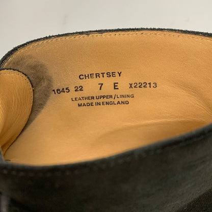 クロケット&ジョーンズ レザーシューズ チャッカブーツ チャートシー スエード ブラック サイズUK7E CROCKETT&JONES CHERTSEY ブーツ 約25.5cm【LA】【中古】