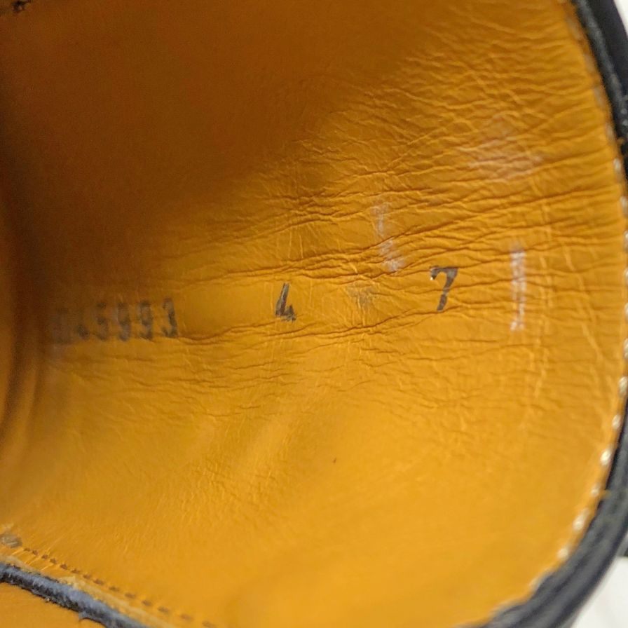 ア テストーニ レザーシューズ キャンバス コンビ メンズ ネイビー サイズ7 a.testoni 約25.5cm【AFD8】