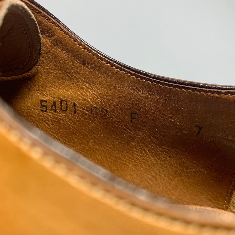 サントーニ レザーシューズ 5401 パンチドキャップ トゥ ブラウン系 サイズ7 メンズ SANTONI 約26.0cm【AFD12】