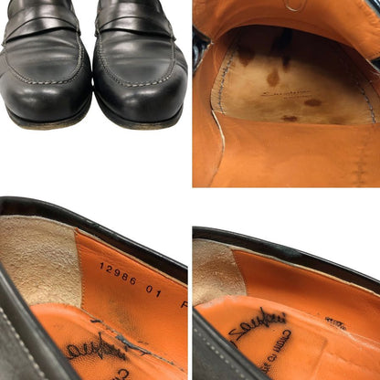 サントーニ レザーシューズ ローファー 12986  ブラック サイズUK7.5 Santoni 約26.5cm【AFC44】