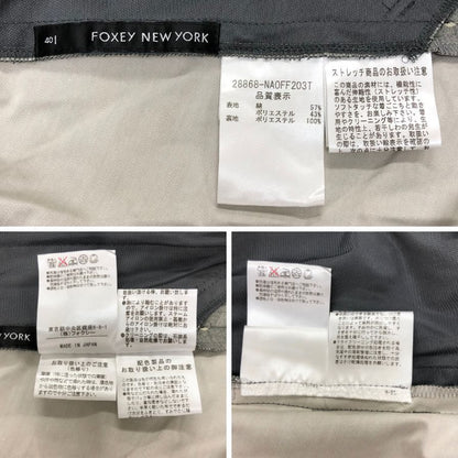 美品◆フォクシー ニューヨーク ワンピース ドット 水玉 28868 グレー レディース サイズ40 FOXEY NEW YORK 【AFB10】
