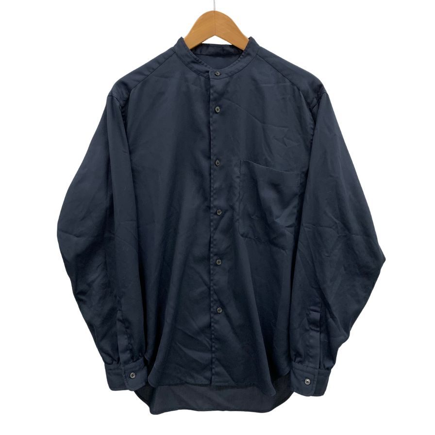 中古◆南シャツ バンドカラーシャツ 長袖 ポリエステル 日本製 ネイビー メンズ サイズ表記なし MINAMI SHIRTS 【AFB20】