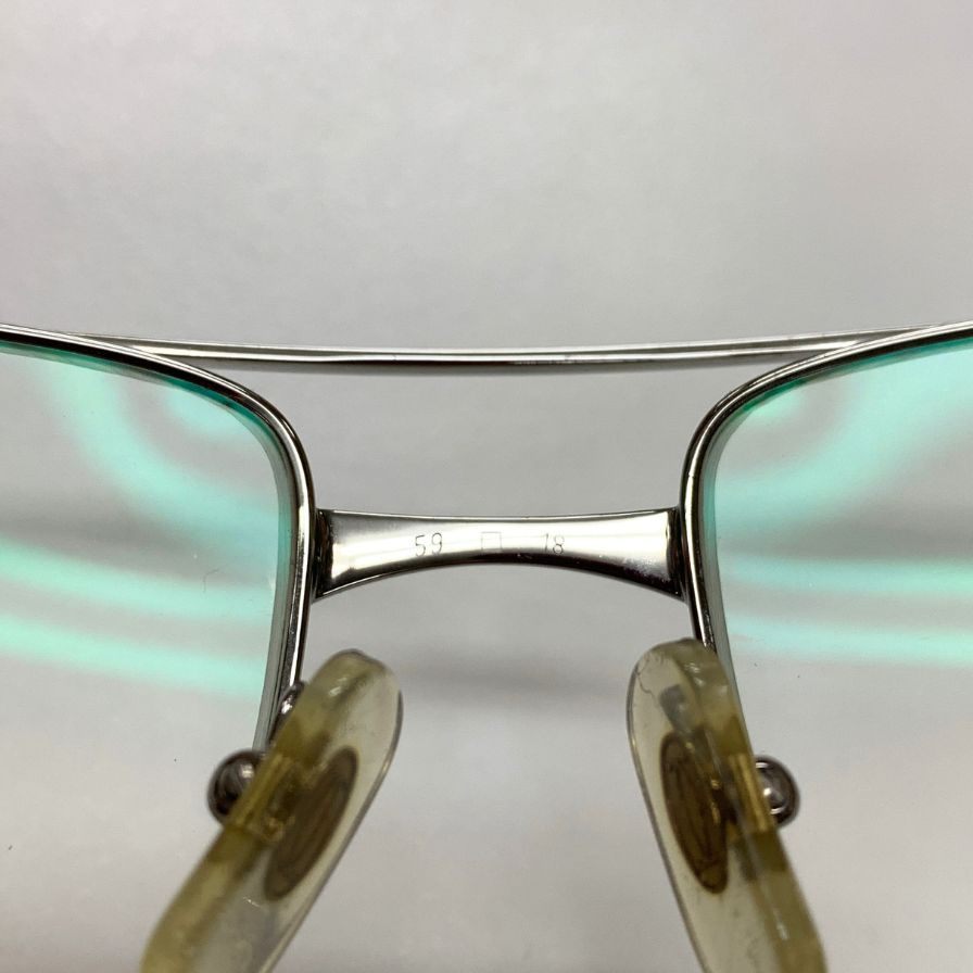 カルティエ メガネ スチール スクエアフレーム 59□18 度付き ユニセックス シルバー×ブラック Cartier【AFI4】