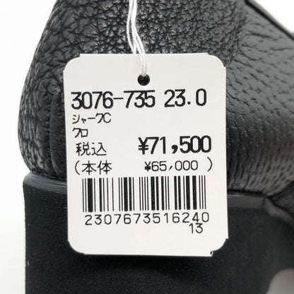 新宿屋 レザーパンプス シャーク 3076-735 ブラック 23㎝ レディース shinjukuya 約23.0cm【7-17】