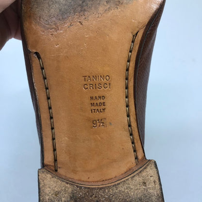 タニノクリスチー タッセルローファー グレインレザー ブラウン サイズUK9.5 メンズ TANINO CRISCI 約28.0cm【AFC42】