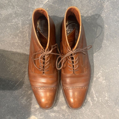 クロケット&ジョーンズ レザーブーツ 9899  キャップトゥ ブラウンUK7D CROCKETT&JONES ブーツ 約25.5cm【LA】【中古】