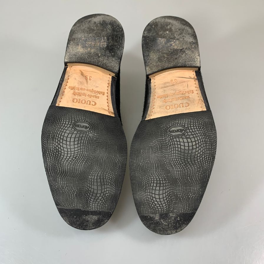 イルモカシーノ コインローファー ハラコ メンズ ブラック サイズ39 IL Mocassino 約25.0cm【YB2】