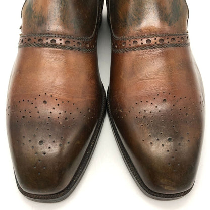 ベルルッティ レザーシューズ シングルモンク パティーヌ メダリオン プレーントゥ メンズ ブラウン系 サイズUK6 Berluti 約25.0cm【PTM】