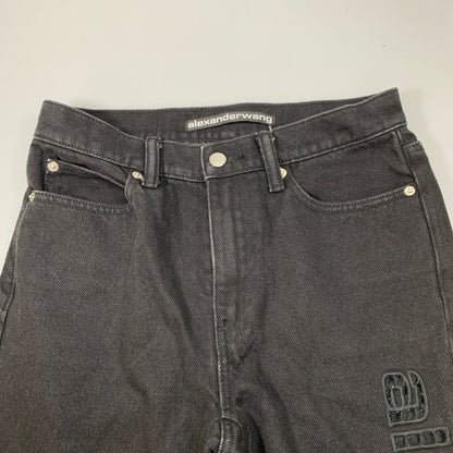 アレキサンダーワン デニムパンツ ロゴ ブラック メンズ サイズ24 alexander wang 【AFB32】