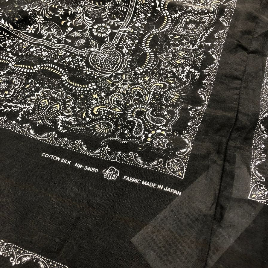 極美品◆ナイスネス ジャメット バンダナ長袖シャツ コットンシルク ブラック系 サイズM NICENESS 【AFB4】