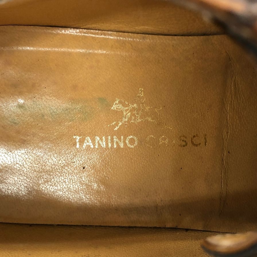 タニノクリスチー レザーシューズ ウイングチップ 128057 カーフ ブラウン サイズ9 メンズ TANINO CRISCI 約27.5cm【AFC2】