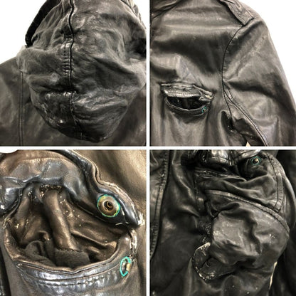 中古■ジョルジオ ブラート レザーコート ラム ブラック サイズ46 メンズ  giorgio brato 【AFA15】