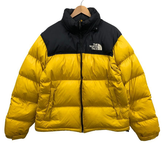 中古◆ザ ノースフェイス ダウンジャケット レトロヌプシ 1996 イエロー×ブラック メンズ サイズM THE NORTH FACE 【AFA12】