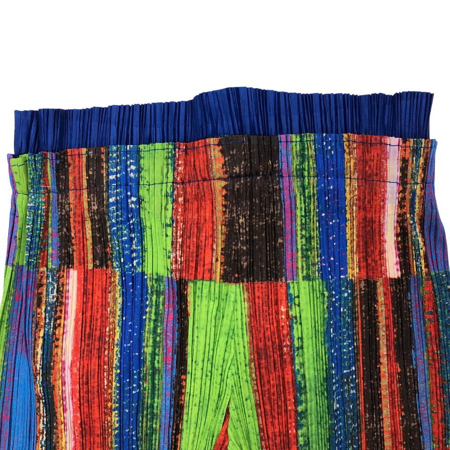 プリーツプリーズ イッセイミヤケ パンツ 総柄 マルチカラー ブルー系 レディース サイズ3 PP23-JF622 PLEATS PLEASE ISSEY MIYAKE 【AFB16】