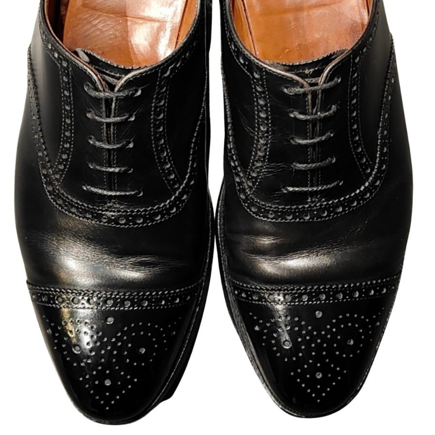 クロケット&ジョーンズ レザーシューズ ウェストフィールド カーフ ブラック サイズ8E CROCKETT&JONES WESTFIELD ビジネスシューズ 約27.0cm【LA】【中古】