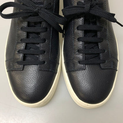 サントーニ レザースニーカー グレインレザー メンズ ネイビー サイズUK8 Santoni 約27.0cm【AFC5】
