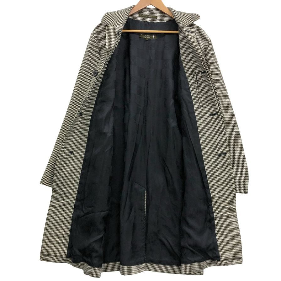 美品◆マッキントッシュ  ダンケルド バルカラーコート ウール レーヨン  バルカラーコート ハウンドトゥース柄 グレー系 サイズ38  mackintosh 【AFB42】