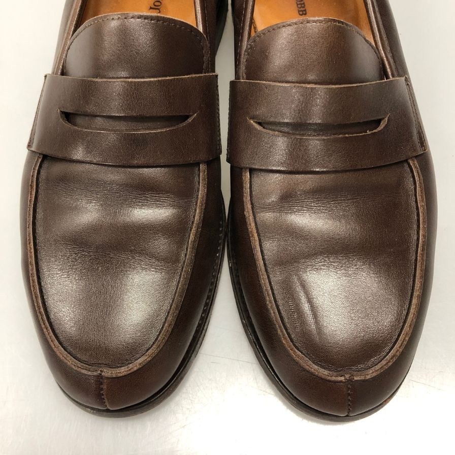 ジョンロブ レザーシューズ ペニーローファー キャンパス 315ラスト カーフ メンズ ダークブラウン サイズUK6E JOHN LOBB CAMPUS ローファー 約24.5cm【LA】【中古】