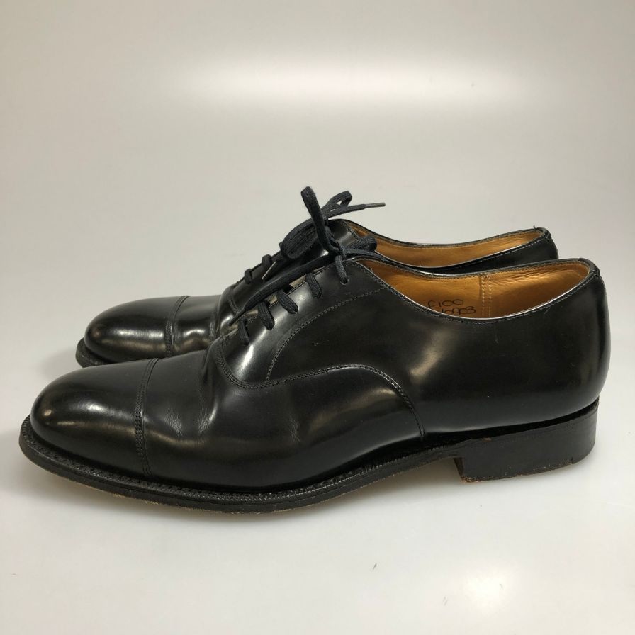 チャーチ レザーシューズ コンサル ストレートチップ ブラック カーフ 4都市 100ラスト サイズUK85F Church's consul ビジネスシューズ 約27.5cm【LA】【中古】