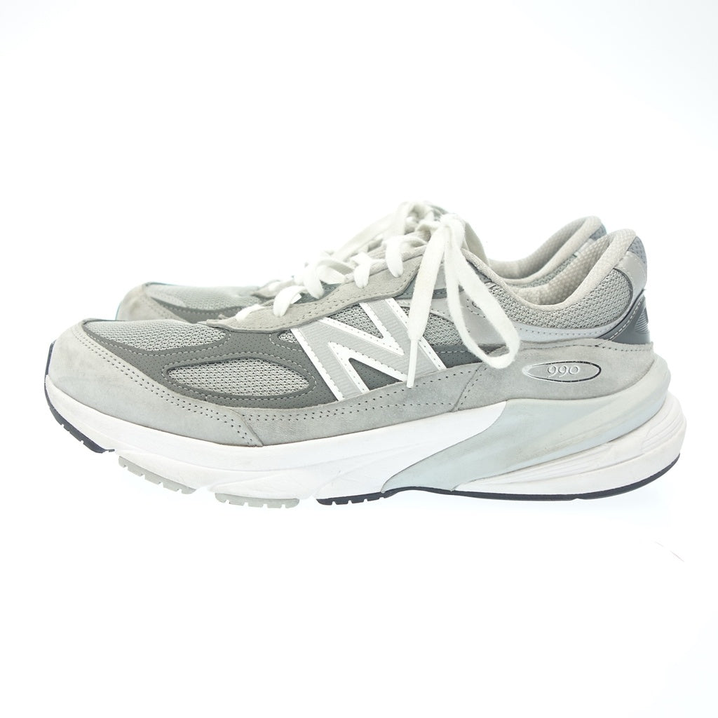 美品◆ニューバランス スニーカー 990V6 USA製 メンズ グレー サイズ27.5 M990GL6 NEW BALANCE【AFC44】