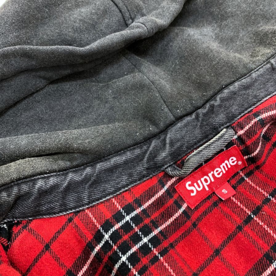 美品◆シュプリーム デニムジャケット カバーオール フード メンズ ブラック サイズＳ supreme 【AFB27】