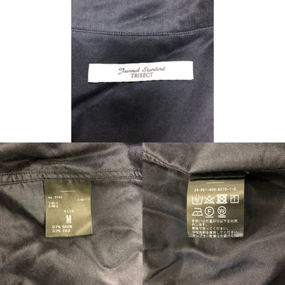 美品◆ジャーナルスタンダード シャツ シルク 半袖 ネイビー サイズM メンズ JOURNAL STANDARD 【AFB43】