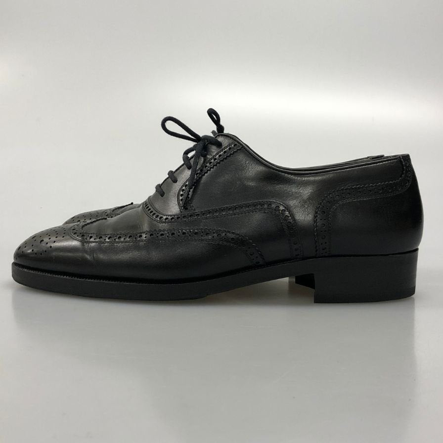 タニノクリスチー レースアップシューズ ウィングチップ ブラック レザー サイズ6.5 メンズ TANINO CRISCI 約25.0cm【AFC4】