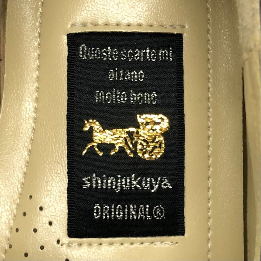 新宿屋 レザースニーカー オーストリッチ 2331-085 ネイビー×ブラック 24.5cm レディース shinjukuya 約24.5cm【7-5】