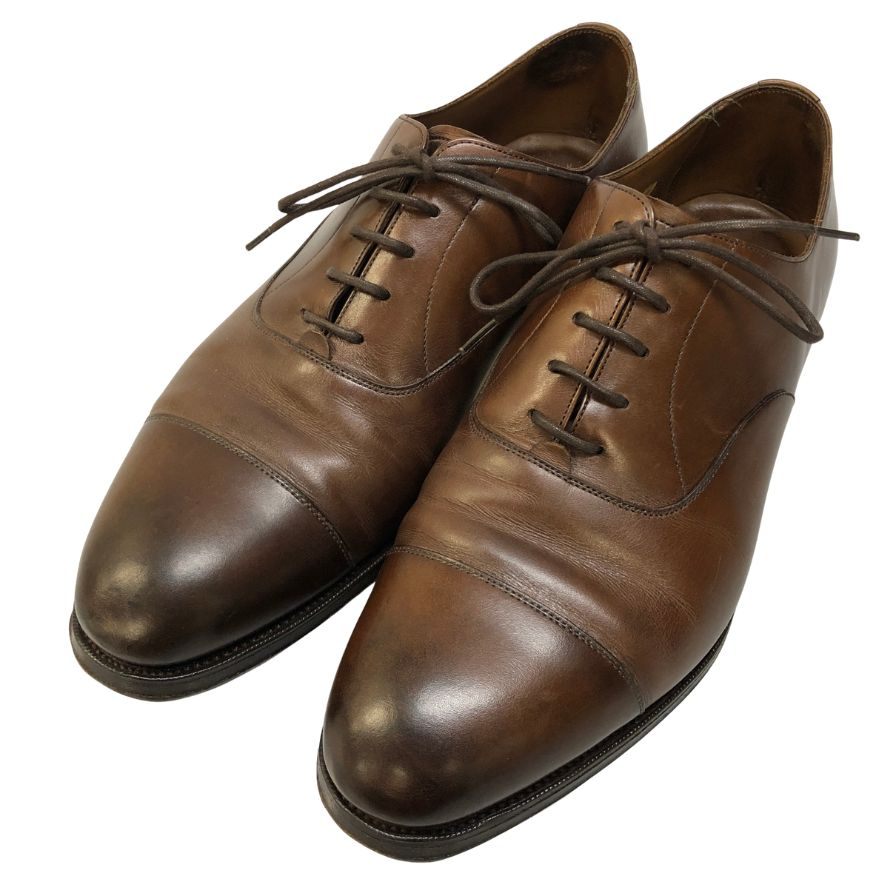 エドワードグリーン ストレートチップ ダークオーク 202ラスト サイズUK8.5E EDWARD GREEN ビジネスシューズ 約27.0cm【LA】【中古】